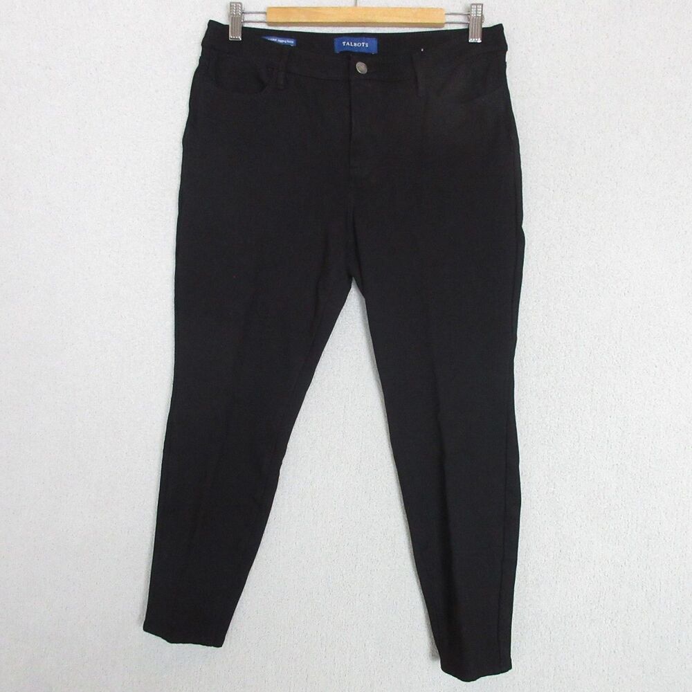 Talbots‎ Jeggings Womens 10P High Waist Ankle Black Stretch Ponte Jegging Pants